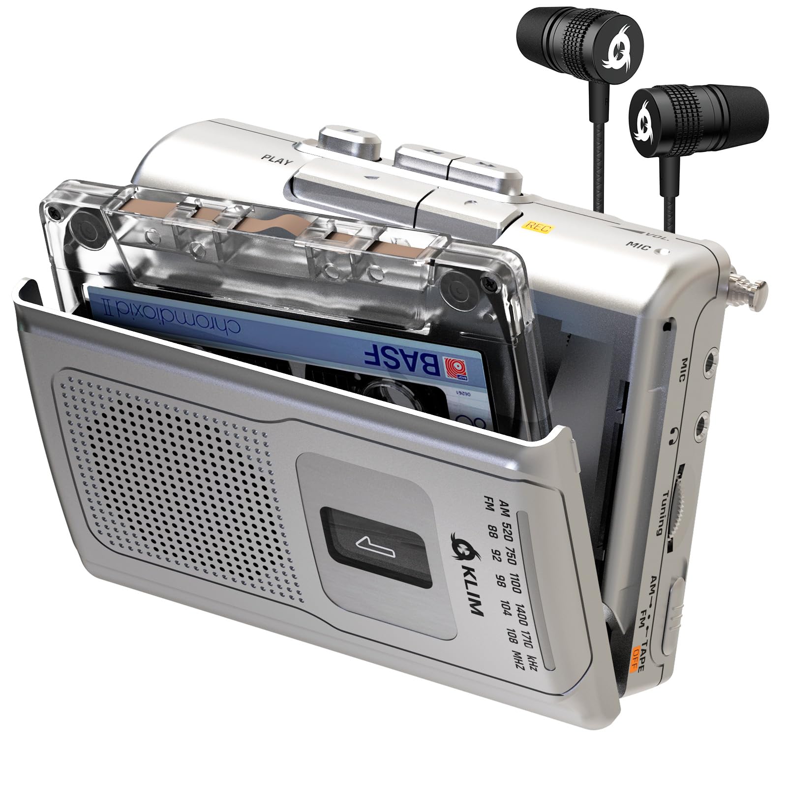 K8 Cassette Player with Headphones, Portable Recorder, AM FM Radio | Includes a 