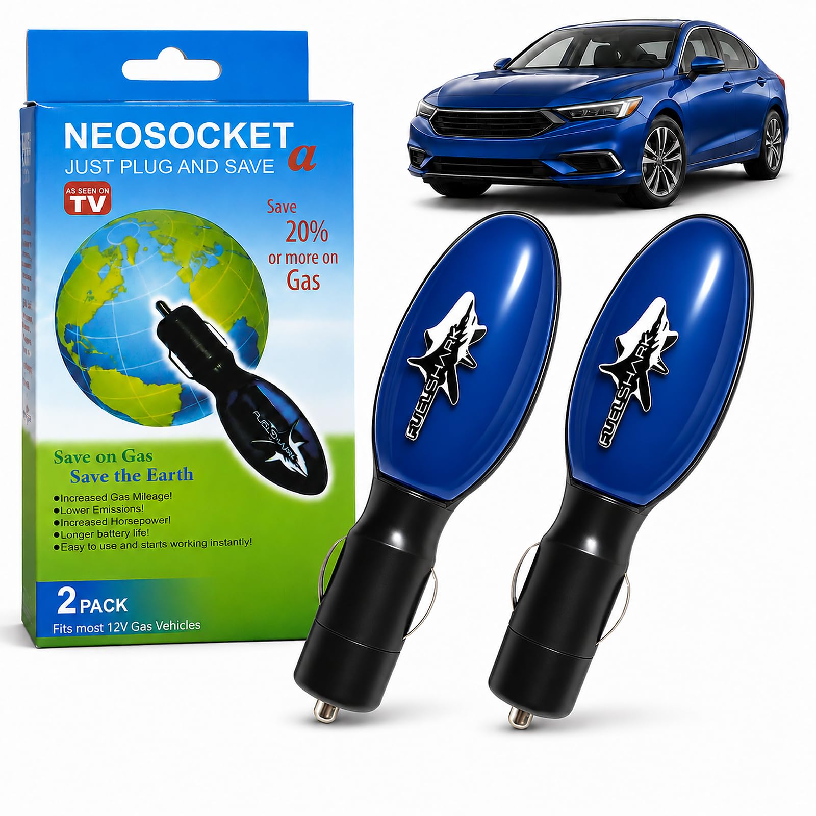 2026 Fuel Sync Gas Saver Device, 2 Pack Plug-in Gas Saver for Cars, Trucks, SUVs
