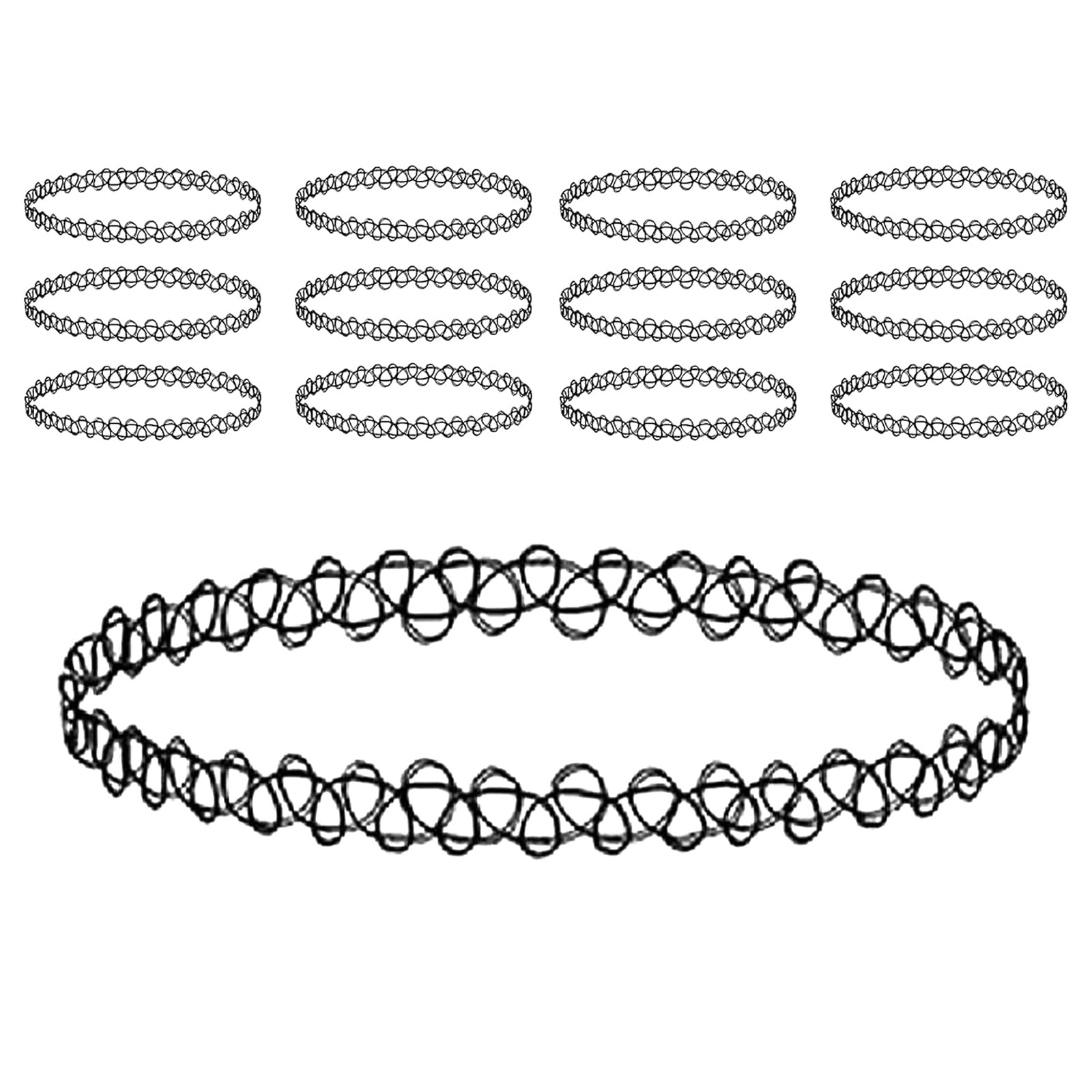Eirian 12PCS Black Tattoo Choker Necklace Kit for Women Teen Girls | 90s 95s Vin