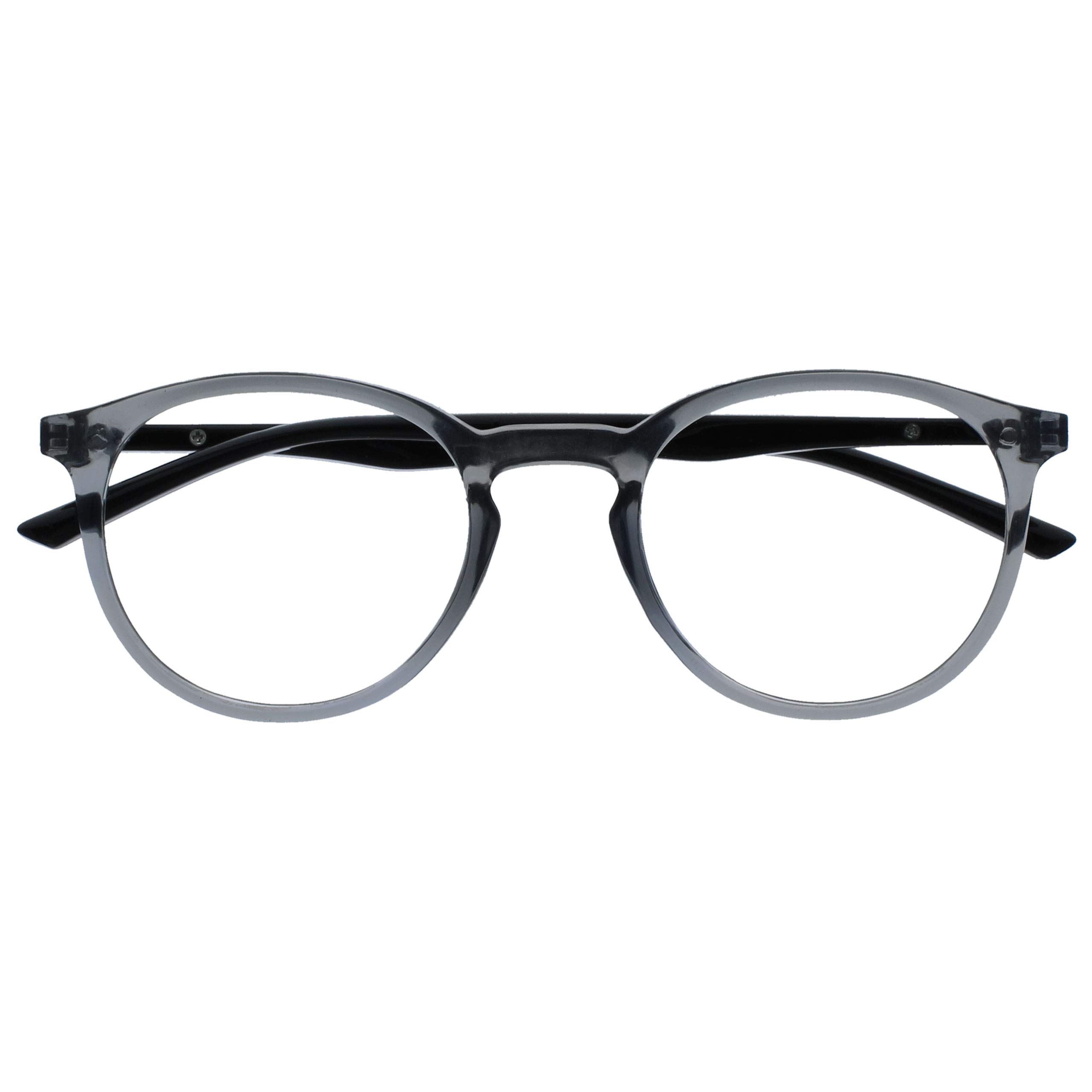 OPULIZE MET Blue Light Blocking Reading Glasses for Women Men, Slim Round Frame 