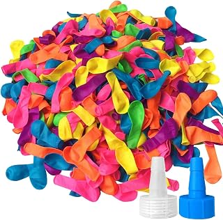 Hibery 1000 Pack Water Balloons with 2 Hose Nozzles Refill Kits | Outdoor Latex Water Bomb Balloons Fight Games, Summer Splash Fun for Adults