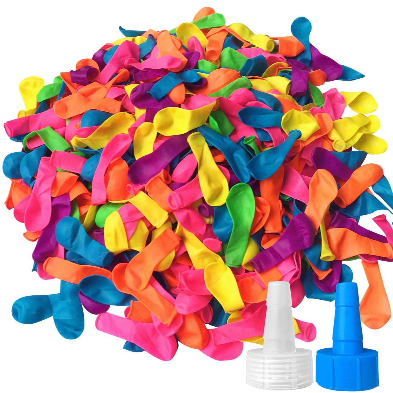 Hibery 1000 Pack Water Balloons with 2 Hose Nozzles Refill Kits | Outdoor Latex 