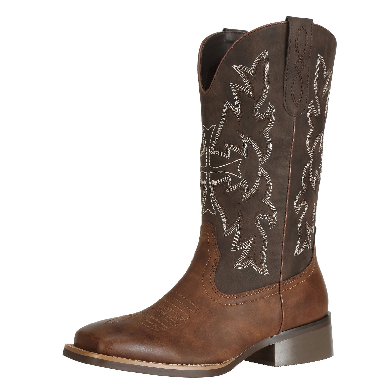 J's.o.l.e Women Cowgirl Boots Square Toe Wide Calf Ladies Fashion Cowboy Western