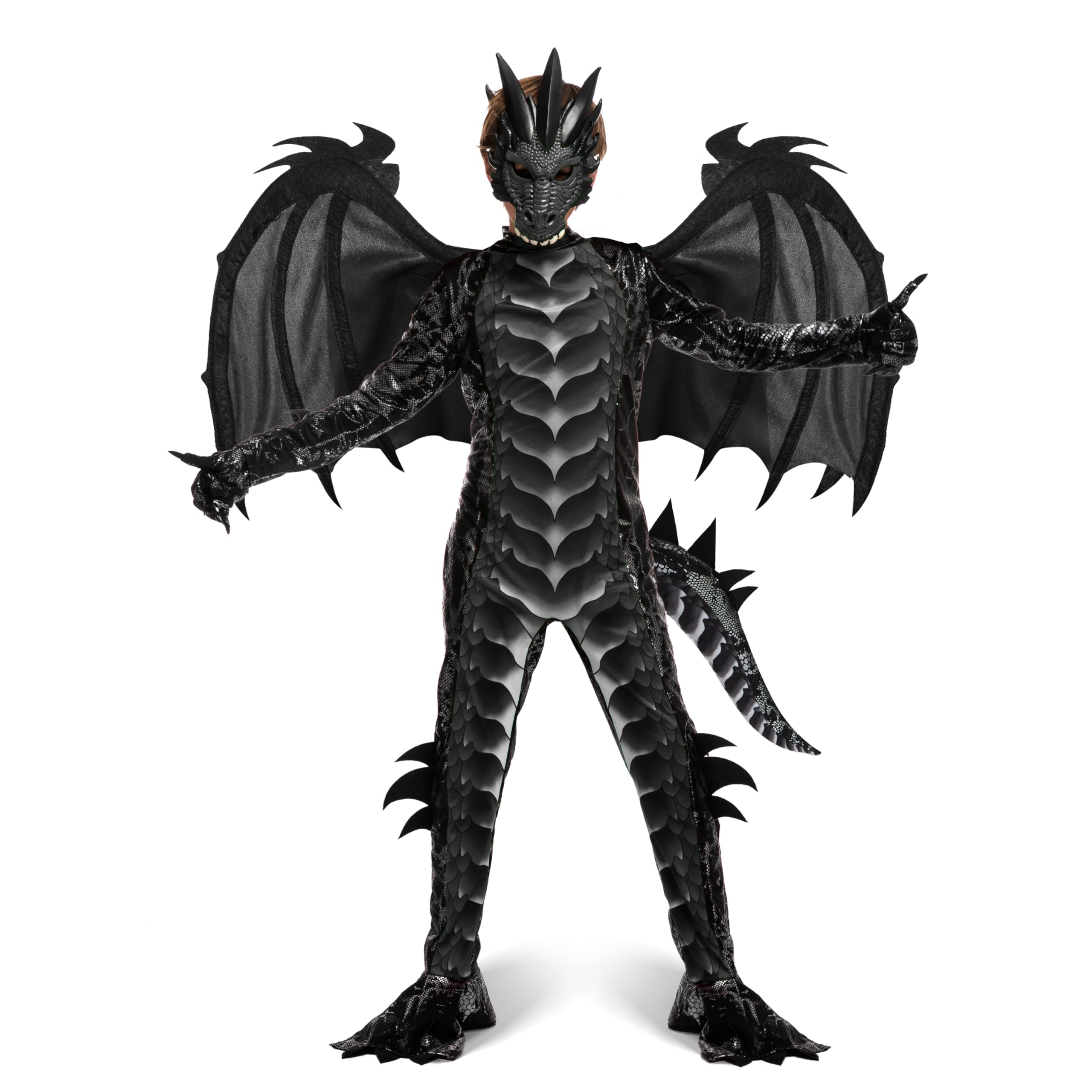 Spooktacular Creations Child Boys Dragon Costume (Black Blue or Black Red), Boys