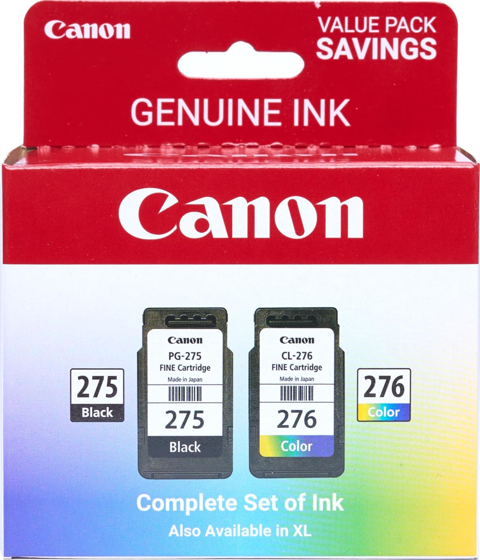 Canon PG-275 / CL-276 Genuine Ink Value Pack (2 Cartridges), Compatible with TS3
