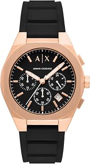 Armani Exchange Men's Stainless Steel Watch with Date, Three Hands, Case Size 46 mm