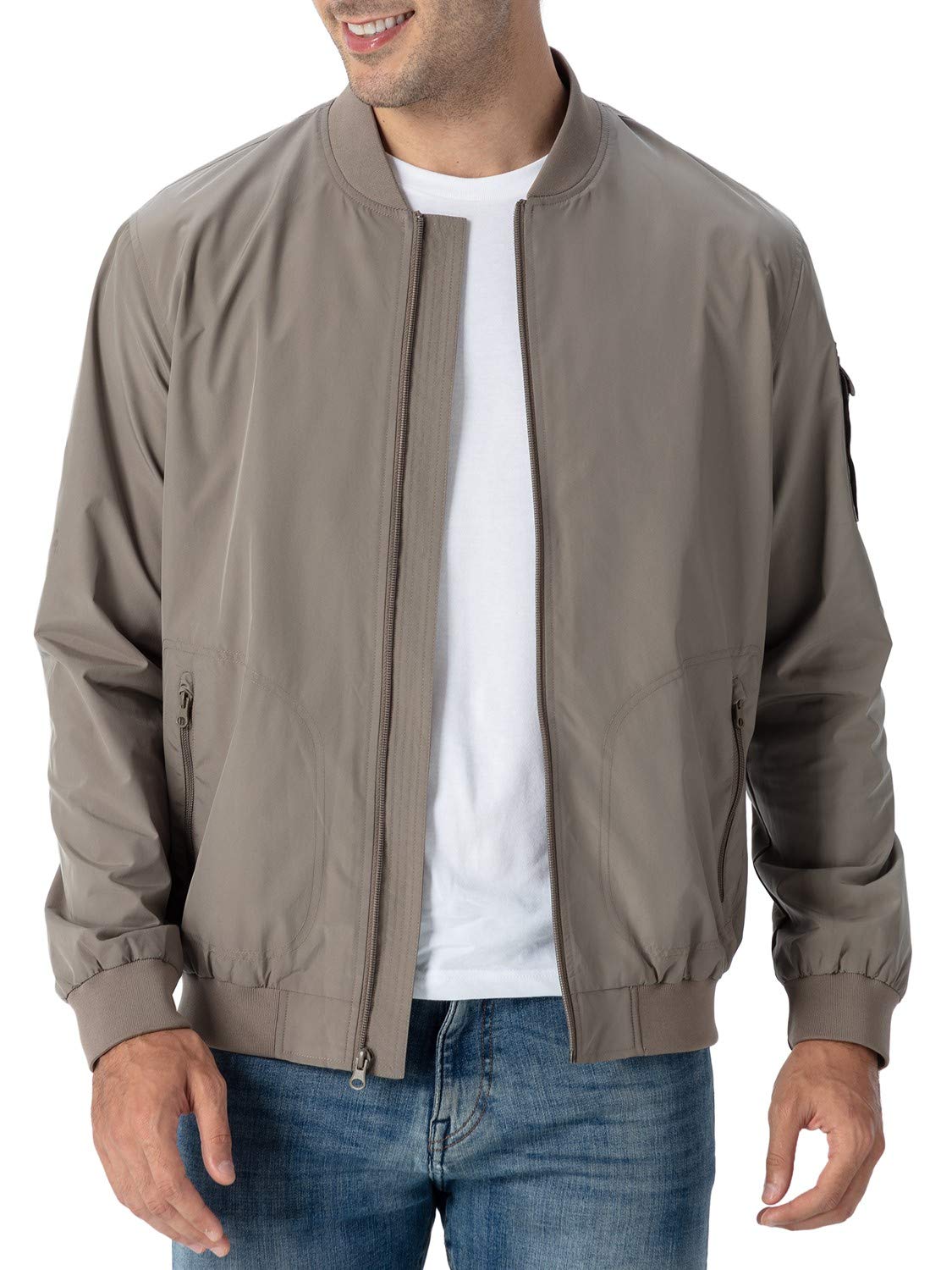 Rdruko Men's Lightweight Bomber Jacket Causal Fashion Stylish Windbreaker Light 