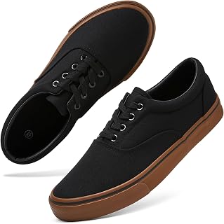 yageyan Men’s Low Top Canvas Walking Shoes Lace-up Fashion Sneakers Casual