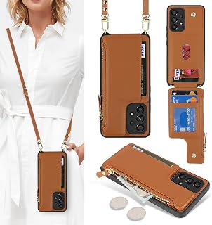 Cavor Custodia a portafoglio per Samsung Galaxy A53 5G, custodia per telefono per Galaxy A53 5G custodia a tracolla con cinturino, custodia a portafoglio A53 5G da donna, custodia a portafoglio in