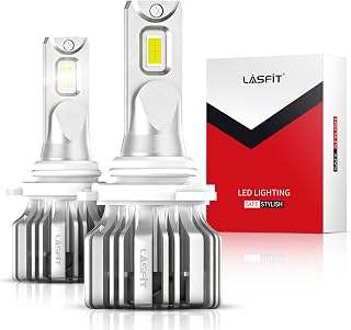 LASFIT 2026 𝐂𝐨𝐦𝐩𝐚𝐜𝐭 HB3/9005 LED Headlight Bulb, Real 50W 4X Brighter Halogen 1:1 Replace, 200M Sight 6000K Xenon White, Canbus For 95% Car, 360° Conversion Kit Front High Beam Automotive Light