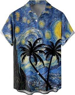 Hawaiian Shirts for Men Loose Short Sleeve Mens Beach Shirts Resort Casual Shirts