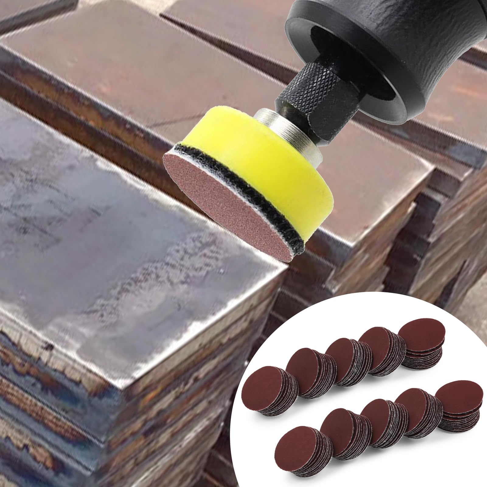 100pcs 1" 2000 Grit Hook and Loop Sanding Discs for Drill Grinder Rotary Tools N
