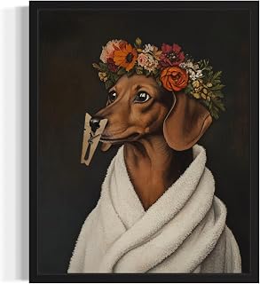 Dachshund Funny Bathroom Unframed Posters Black Humor Smell Pinch Nose Dog Poster Print Wall Art Animal Disgusting Smell Toilet Painting Gallery 16 (Dachshund, 14" L x 11" W, Unframed)