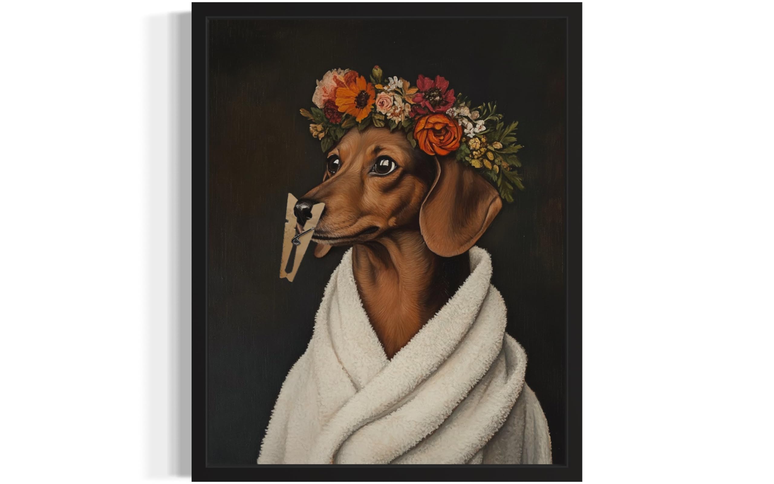 Dachshund Funny Bathroom Unframed Posters Black Humor Smell Pinch Nose Dog Poste