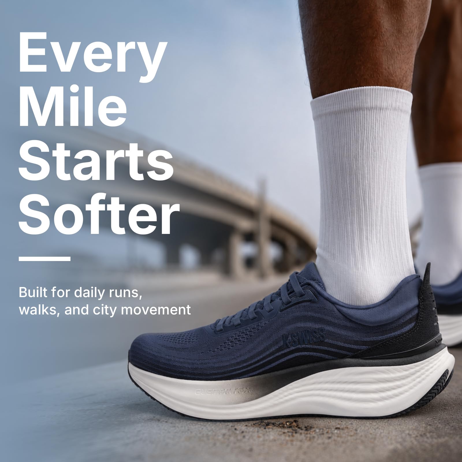 K-Swiss Men's Echo Soft Cushioned Running & Walking Shoe