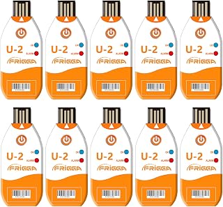 Frigga 10 Pack 100 Days USB Temperature Data Logger Single Use Temperature Recorder High Accuracy Thermometer Monitor 14400 Points with PDF CSV Report,U2