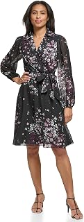 DKNY Dd3fy447-blk-6 Vestido, Negro, 40 para Mujer