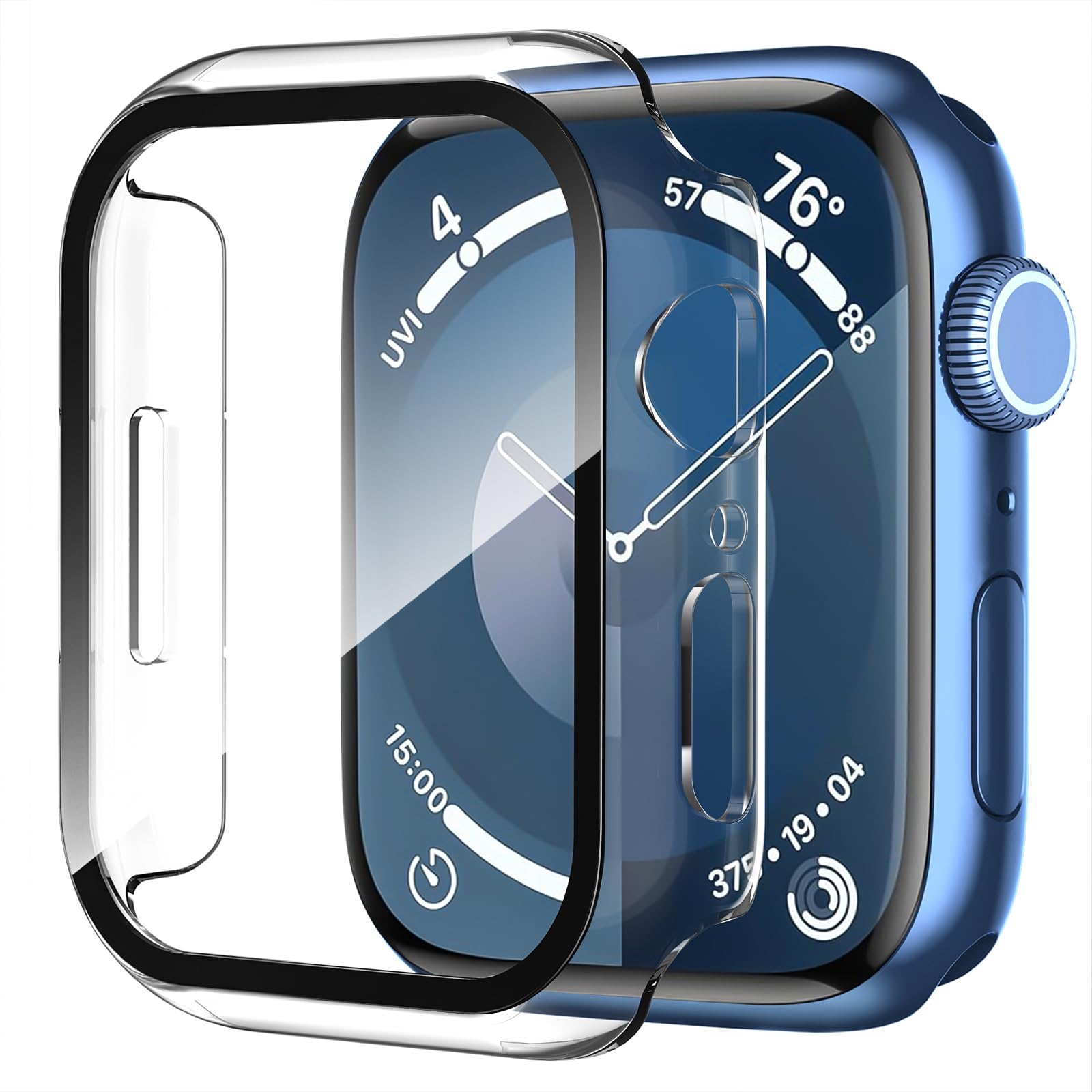 Smiling 2 Pack Case Compatible with Apple Watch Series 9/8 / 7 41mm with Tempere
