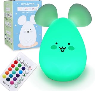 Bonnyco Night Light Children's Mouse 16 Colours with Timer and Touch Sensor