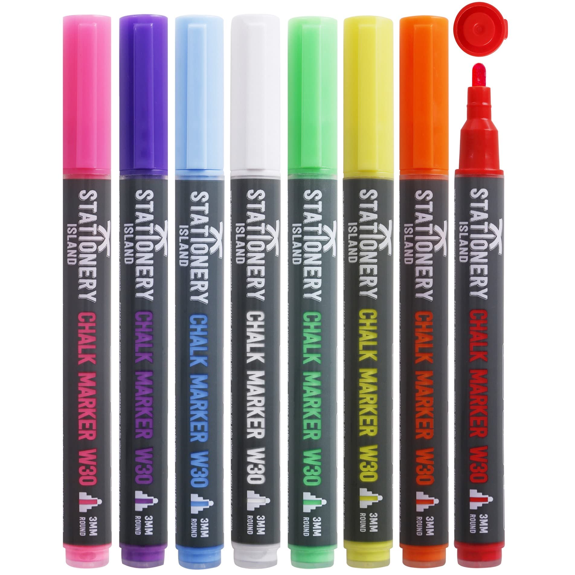 STATIONERY ISLAND Chalk Pens for Blackboard, Liquid Chalk Markers for Chalkboard