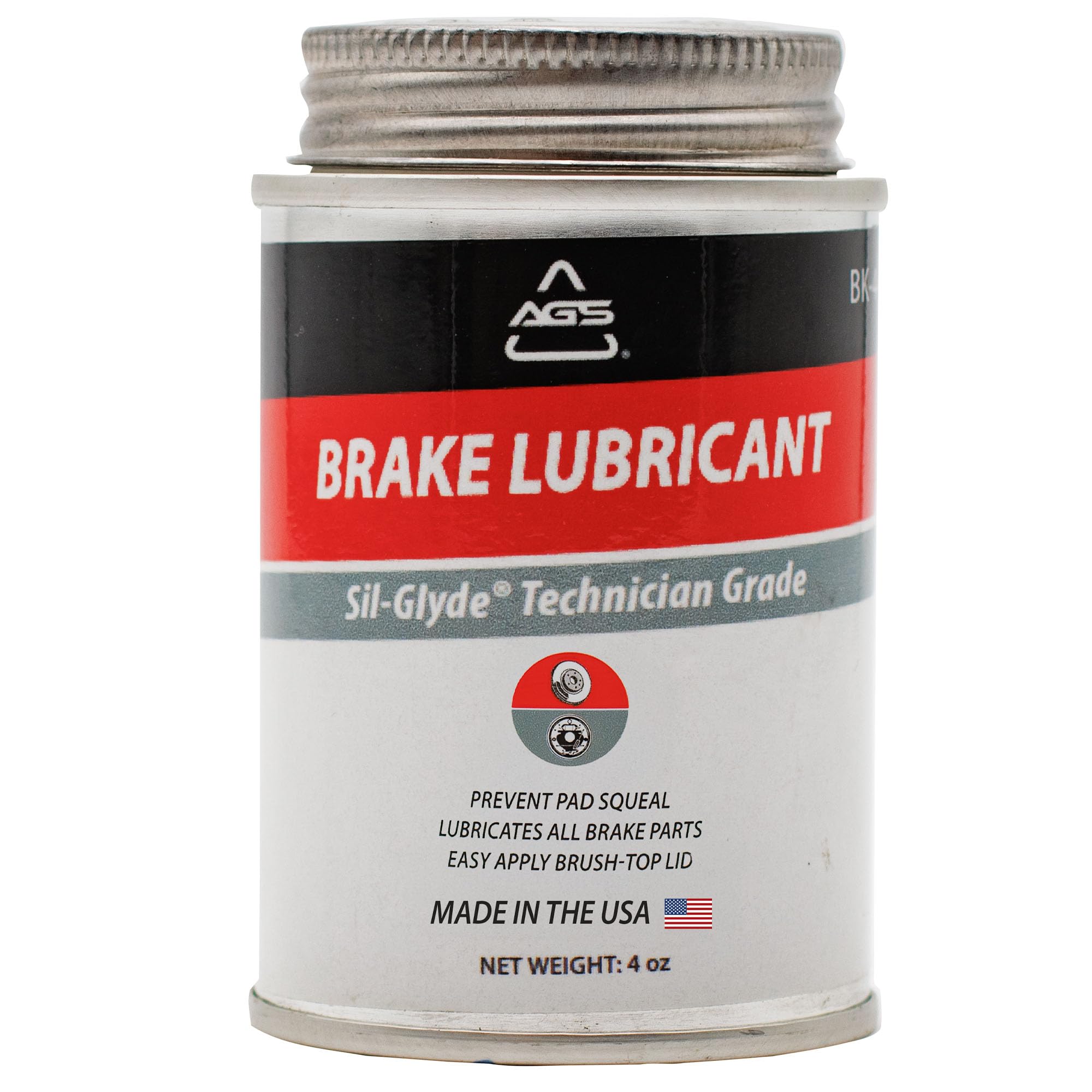 AGS Automotive Solutions 4oz Brush Top SIL-Glyde Silicone Brake Grease - Premium