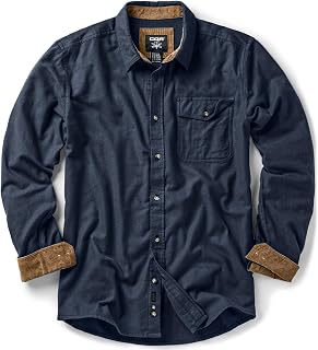 CQR Men's 100% All Cotton Button Down Flannel Shirts, Long Sleeve Brushed Warm Soft Casual Outdoor Plaid Shirt