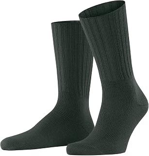 FALKE Men's Nelson Socks Breathable Climate-Regulating Odour-Neutralising Wool Without Elastic Reinforced Hard-Wearing Thick Warm Extra-Soft Ribbed Plain Ideal For Casual Business Looks 1 Pair