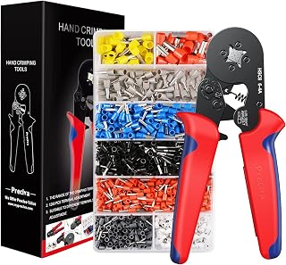 Crimping Plier Set, Preciva 0.25-10mm² Ferrule Crimper Tool with 1200 Wire End Connectors, Self-Adjustable Ratchet Bootlace Cables Crimp Tools, Electrical Cable Lug Pliers Kit