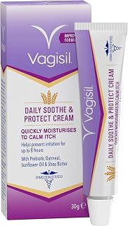 Vagisil Daily Soothe and Protect Cream with Natural Prebiotic Oatmeal, 30g
