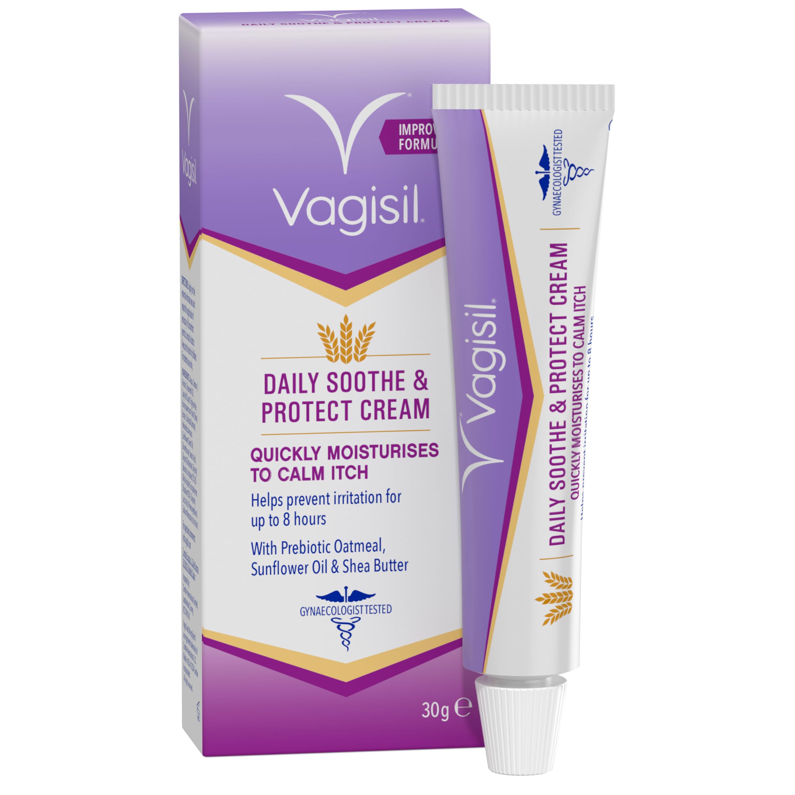 Vagisil Daily Soothe and Protect Cream with Natural Prebiotic Oatmeal, 30g