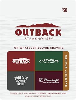 Outback Steakhouse Multibrand Restaurant Physical Gift Card | Multi-Brand - $50
