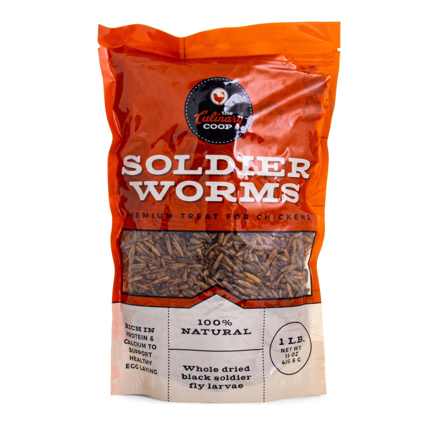 Fluker's Culinary Coop Premium Chicken Treats, Dried Soldier Worms, Packed with 