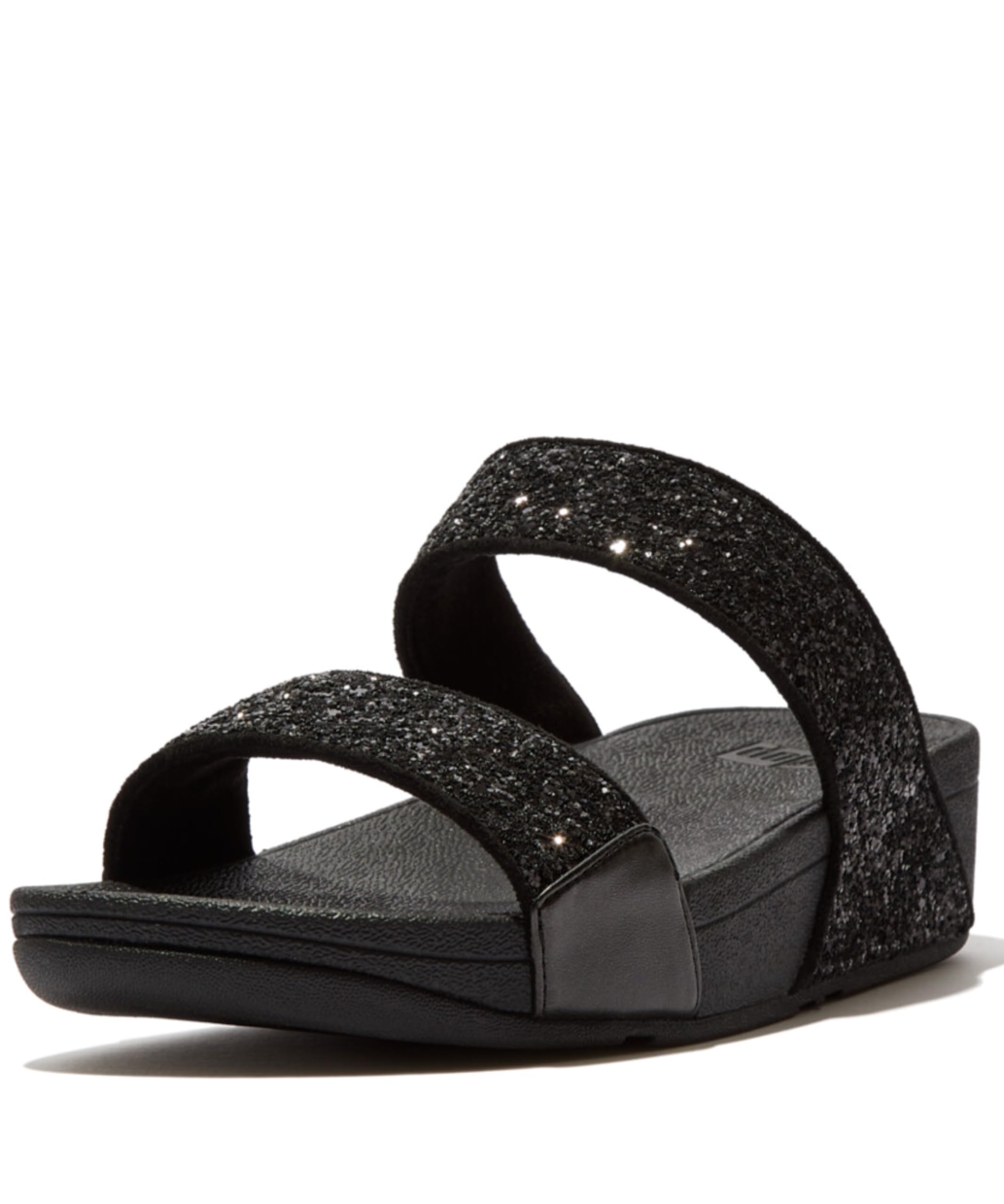 Fitflop Lulu Cross Slide - Glitter Open Toe SandalsWomen