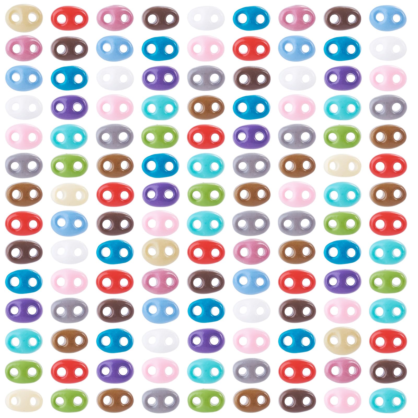 300pcs 2 Holes Glass Beads for Jewelry Making Oval Shape Small Loose Spacer Bead