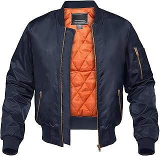 KEFITEVD Bomber Jacket Men Winter Military Flight Mens Jacket Windproof Warm Cargo Coats with 4 Pockets