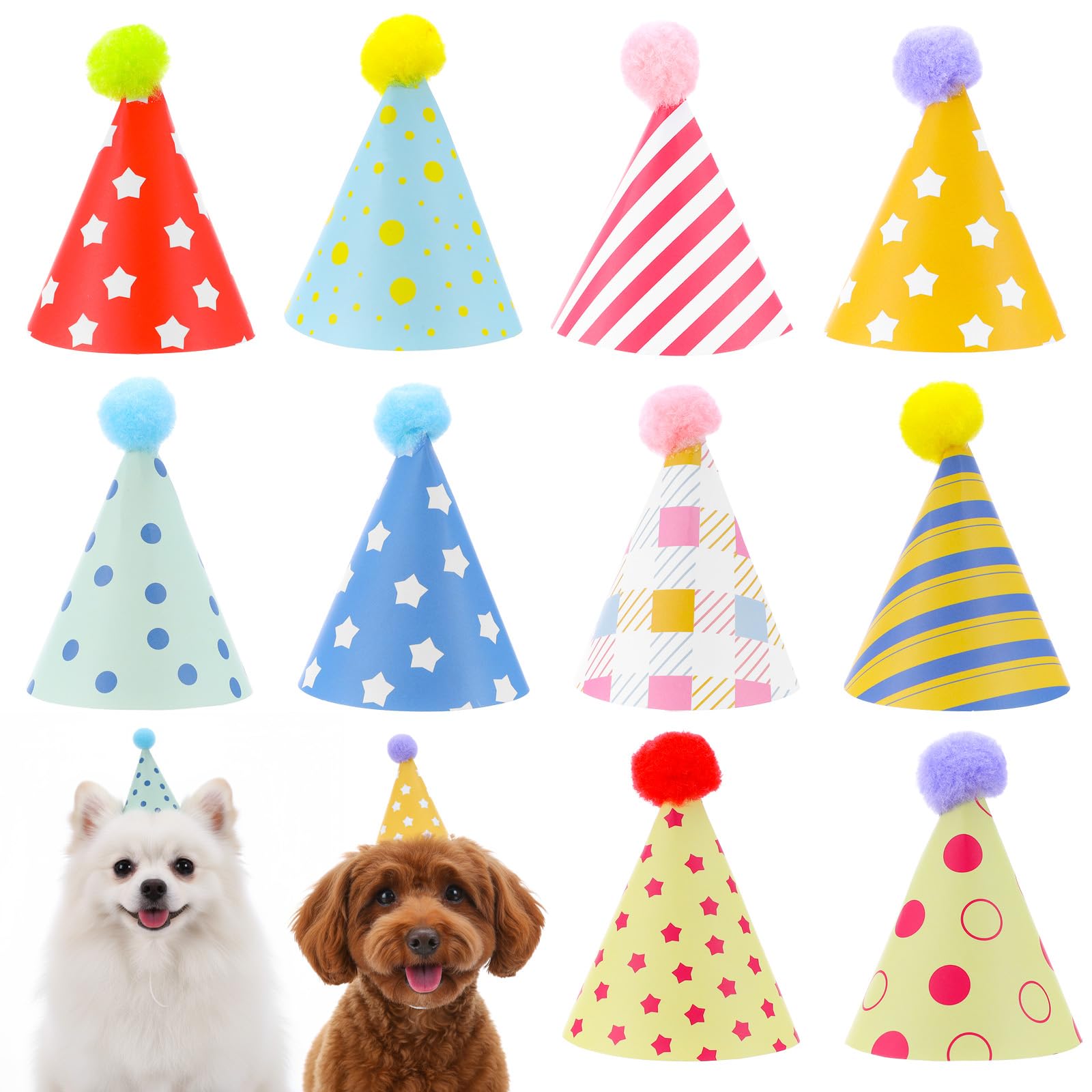 Tucnoeu 10pcs Colorful Mini Party Hats, Cute Party Hats for Stuffed Animals | Ad