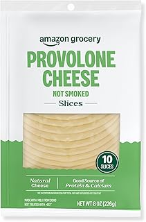 Amazon Grocery, Provolone Cheese, Not Smoked, 8 Oz, 10 Slices