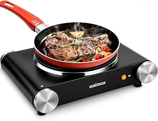 CUSIMAX Electric Burner Hot Plate for Cooking Cast Iron Single Stove, 1500W