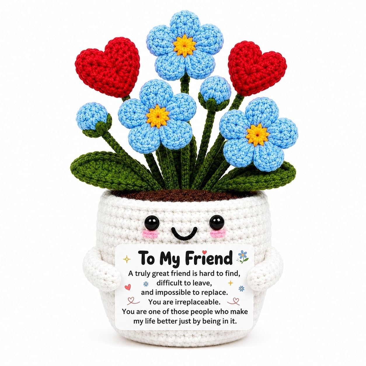 Friend Birthday Gifts for Women Friendship Forget-Me-Not Crochet Flowers | Best 