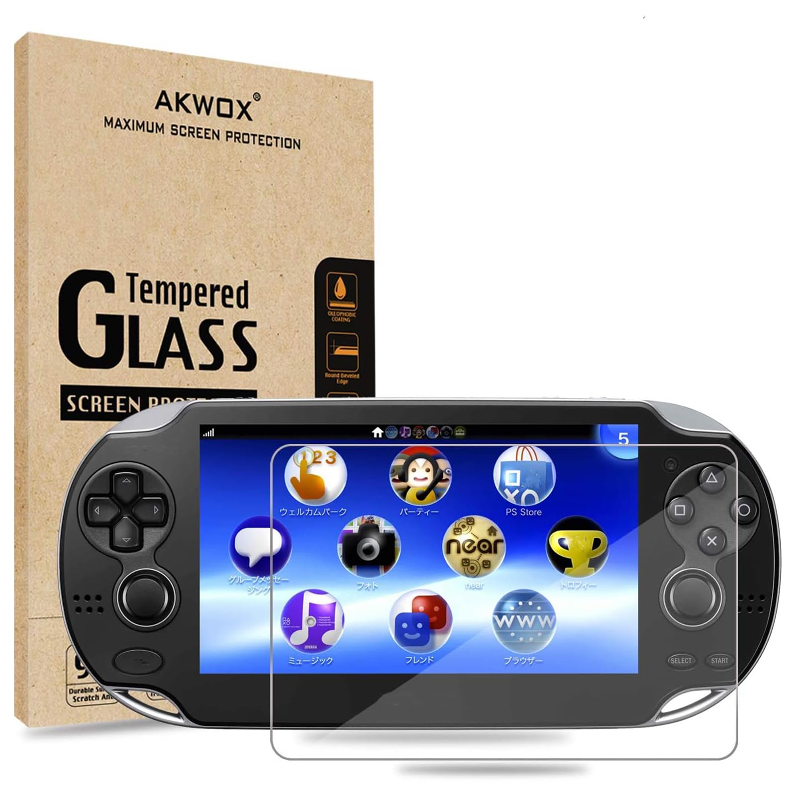 AKWOX Screen Protector Compatible with PS Vita 1000 (Pack of 2), Premium HD Clea