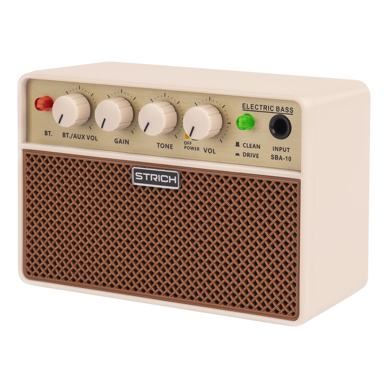 STRICH 2 x 5 W Mini Bass Amp - Portable, Rechargeable Bass Practice Amplifier wi
