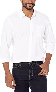Amazon Essentials Men's Casual Long Sleeve Straight Fit Poplin Shirt