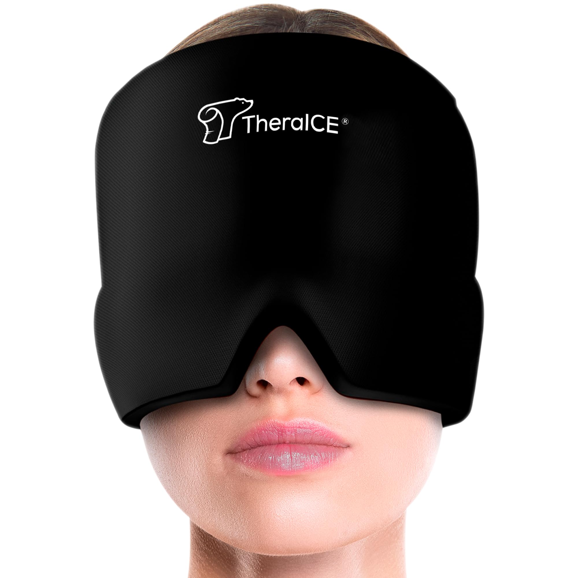 TheraICE Migraine Relief Cap | Soothing Headache Hat Ice Pack Mask | Face Cold C