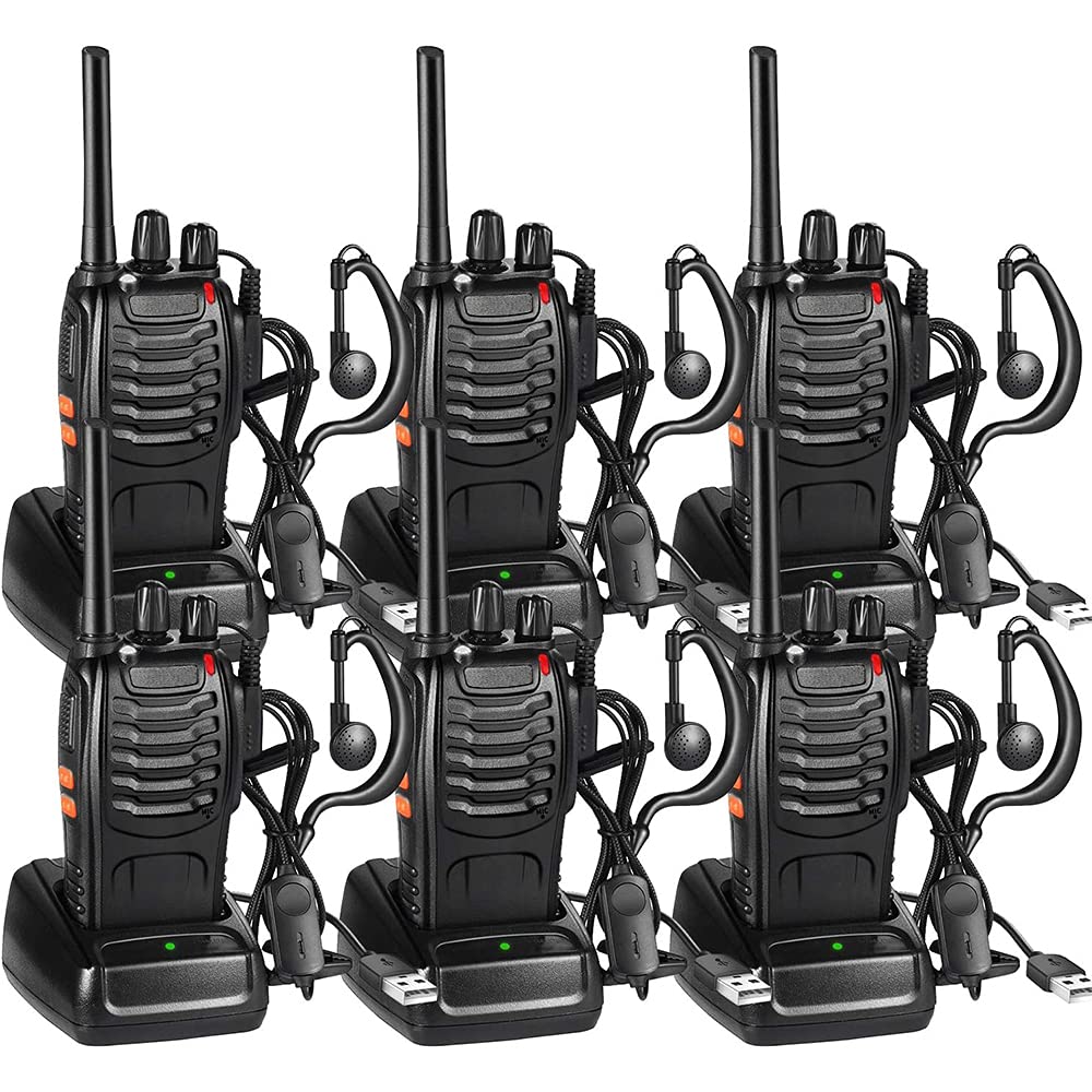 Nestling 6pcs Walkie Talkie Rechargeable Long Range Walkie Talkies 16CH Single B