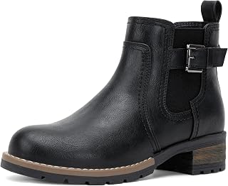 Women's Chelsea Ankle Boots Low Heel Boots with Side Zip