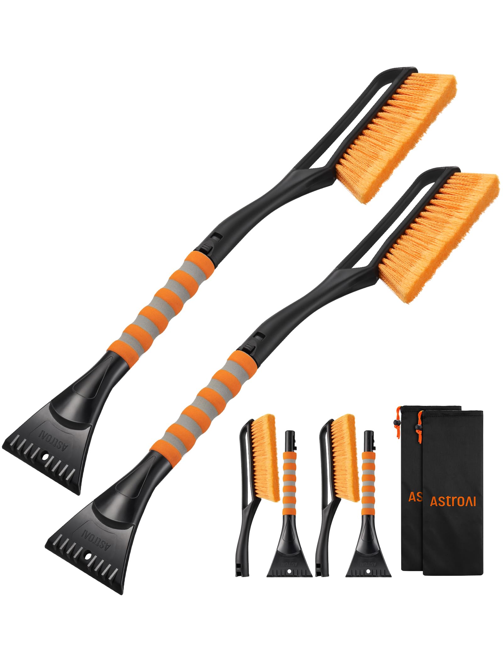AstroAI 2-Pack 27" Snow Brush & Ice Scraper for Car Windshield Snow Removal | Or