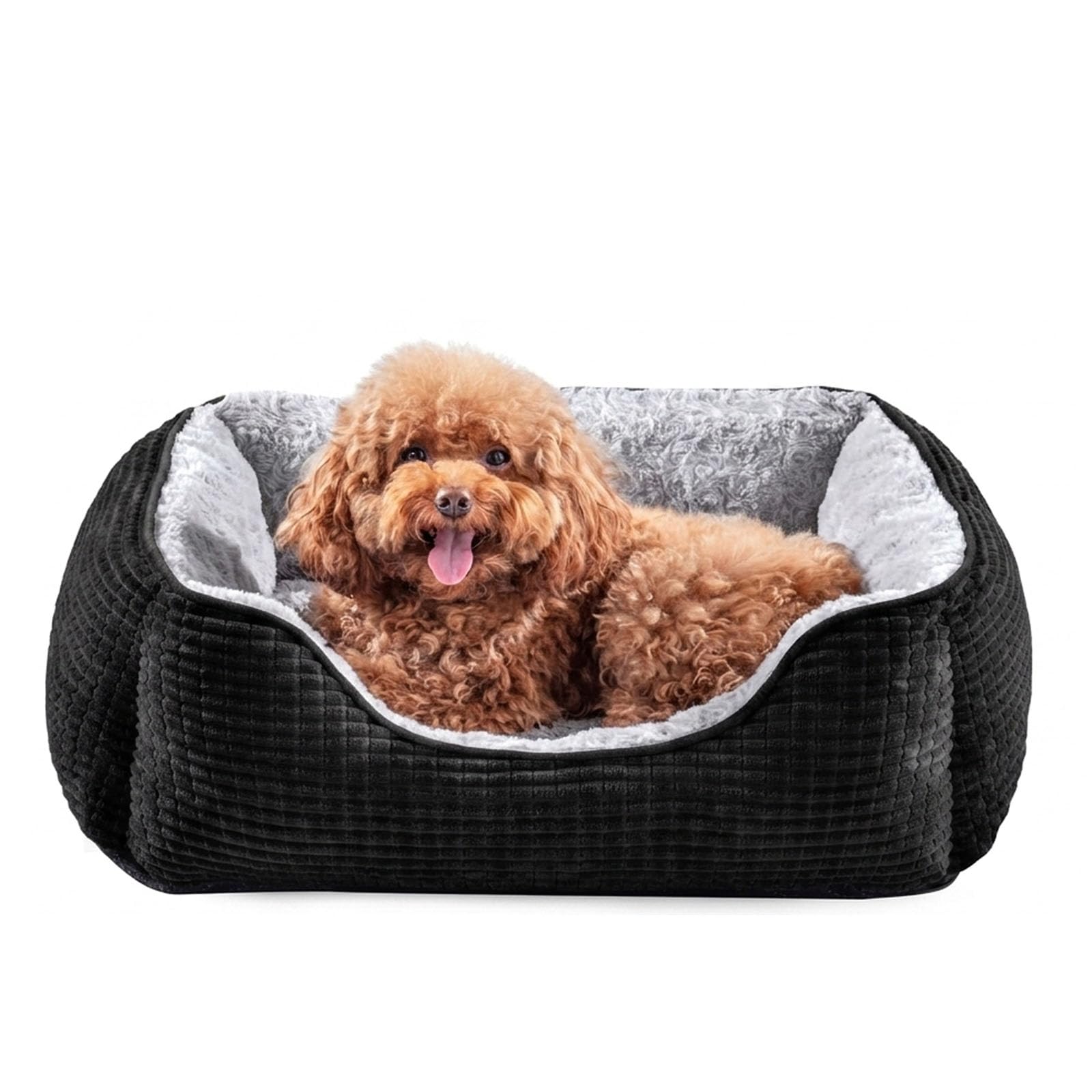 JOEJOY Small Dog Bed Washable Pet Bed, 51x48cm Rectangle Dog Bed Orthopedic Calm