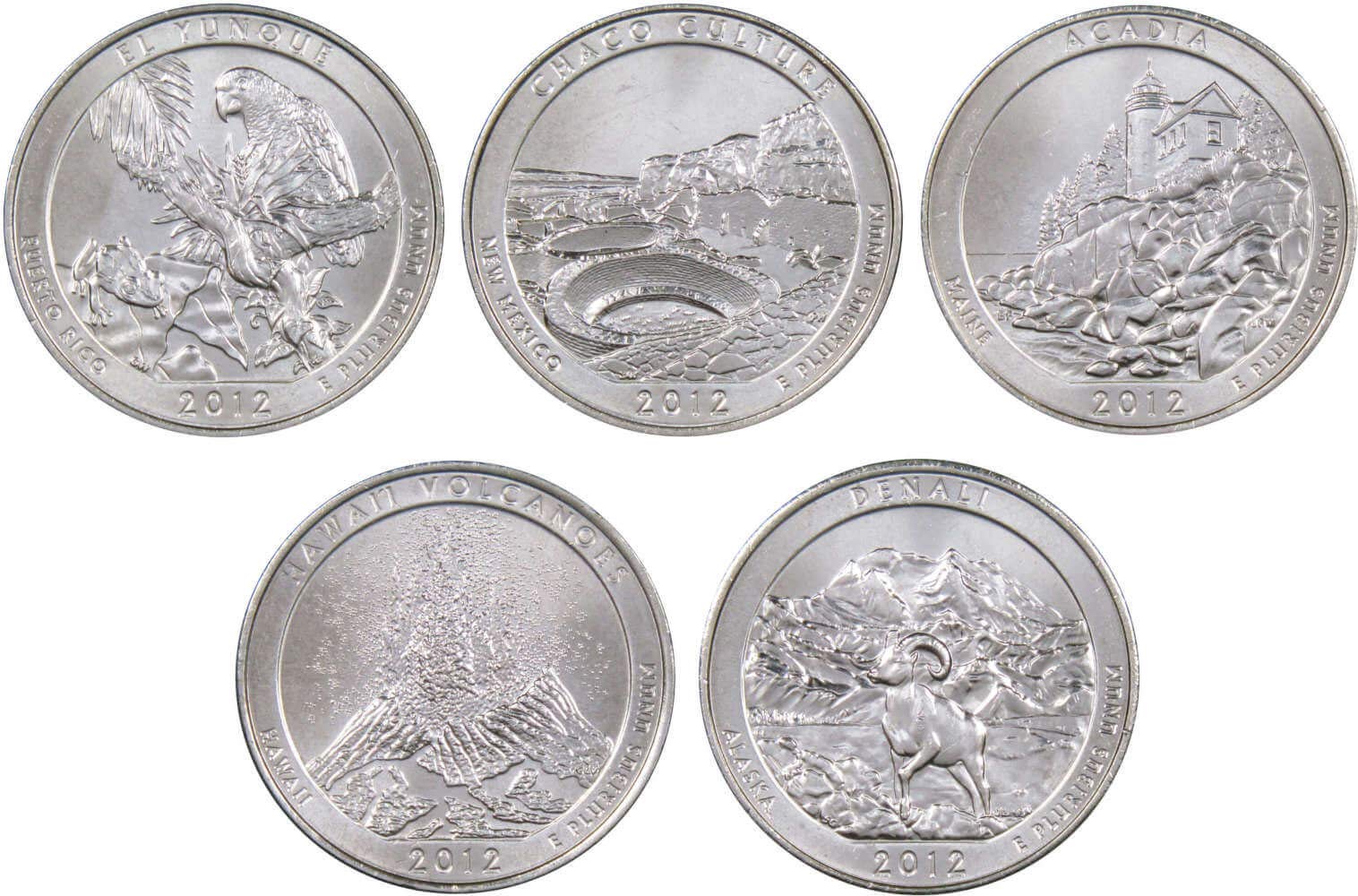 2012 D Quarter 5 Coin Set Clad Uncirculated Mint State 25c Collectible | Collect