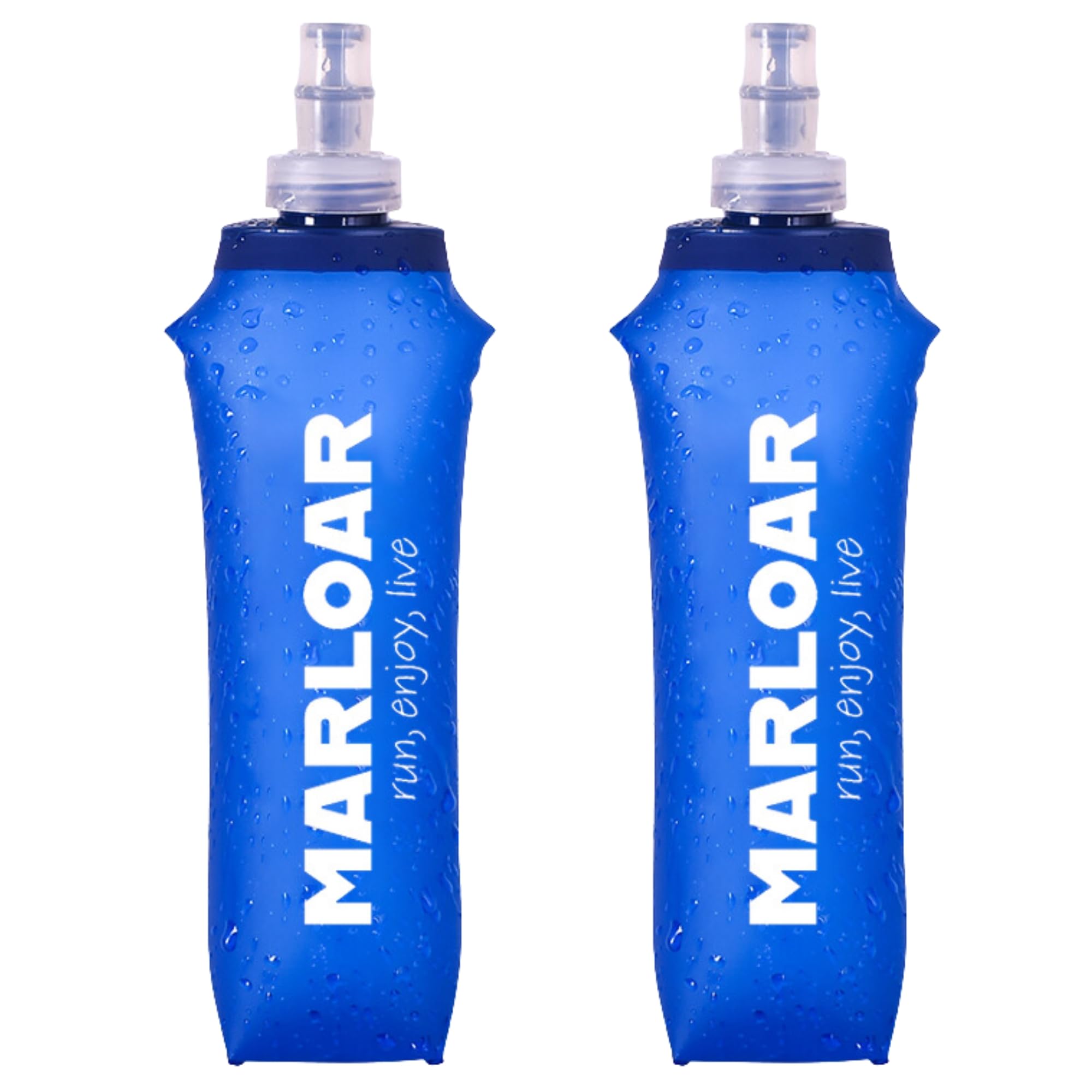 MARLOAR Running Flask 500 ml Blue – Pack of 2 Soft and Foldable Bottles – Ideal 