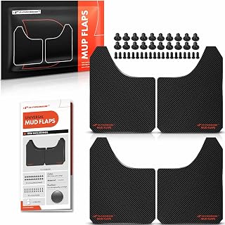 A-Premium Universal Mud Flaps for Trucks, Semi Trucks, SUV, Pickup | 4 Pack Front Rear Splash Guards, Durable Black Mudguards with Installation Hardware, Drilling Required, Protect Vehicle Paint
